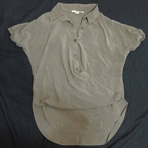 BCBGeneration Wrap Shirt Blouse Top Sleeve Army Green Size XS X-small